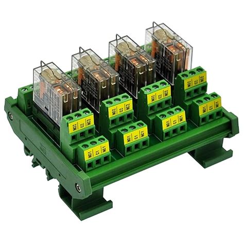 DIN Rail Mount AC/DC Control DPDT 5Amp Pluggable Power Relay Interface ...