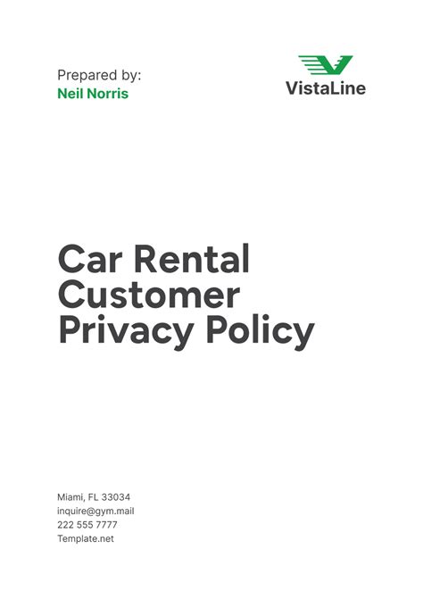 Free Car Rental Customer Privacy Policy Template to Edit Online