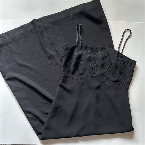 Black Ann Taylor dress with beaded detailing - Depop