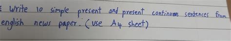 10 simple present and present continuous sentences from english ...