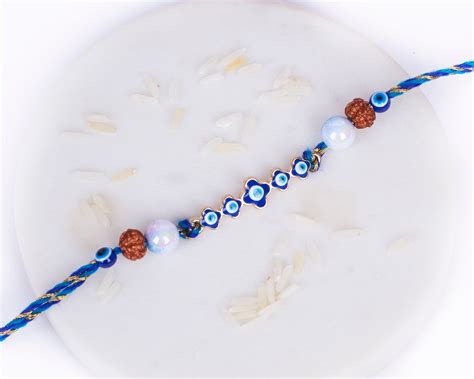 Set of 4 Evil Eye Blue Rakhi | Salty – Salty Accessories