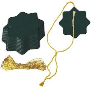 CVANU Star Design Writable Blank Label with Golden String for Gift Tags ...