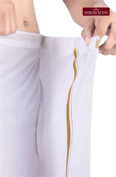 Textured Weave Japan Silk Dhoti Set - Off White – Madrassi Weaves