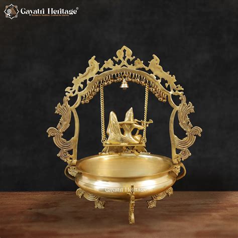 Brass Radha Krishna Urli in Antique Finish – Divine Decor | Gayatri He ...