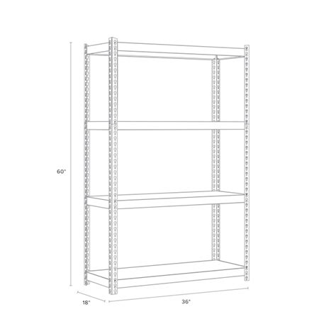 Iron Horse Steel Heavy Duty 4-Tier Utility Shelving Unit (36-in W x 18 ...