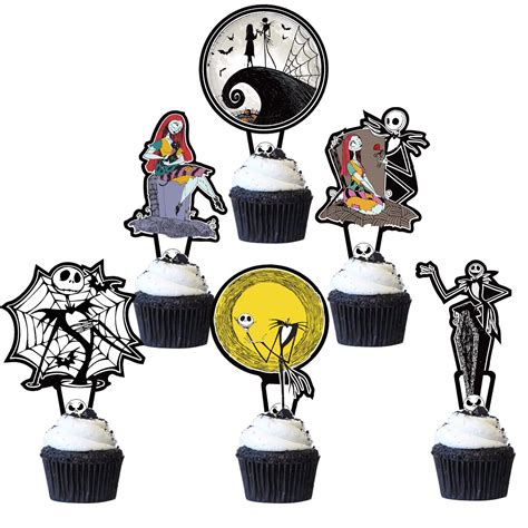 Buy JUYRLE 24 Pack Nightmare Before Christmas Cupcake Toppers - Sally ...