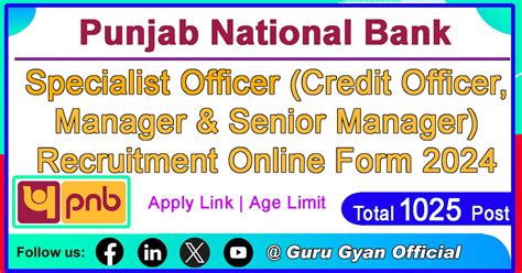 PNB Specialist Officer (SO) Online Form 2024