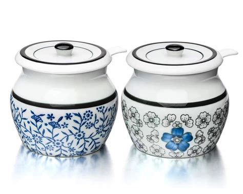 Buy Evannt Ceramic Salt Cellar with Lid and Spoon, Salt and Pepper ...