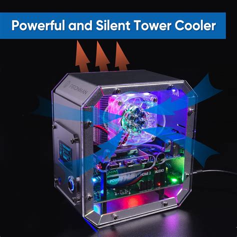 Buy Raspberry Pi 4 Case, Raspberry Pi Mini PC - Aluminum Alloy Tower ...