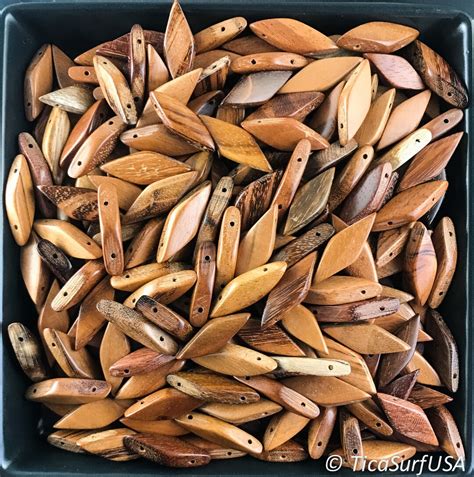 Buy Diamond Shape Natural Wood Beads Unstained Varnished Handmade 27mm ...