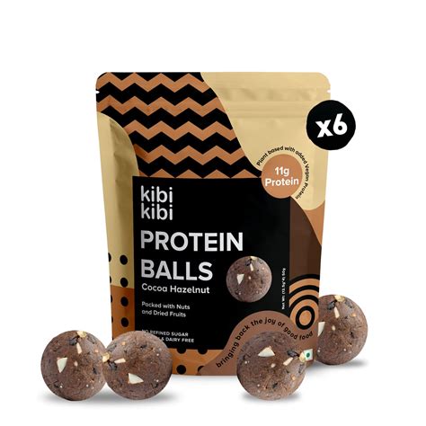 Kibi Kibi Protein Balls - Cocoa Hazelnut (4 Protein Balls Per Pack, 6 ...