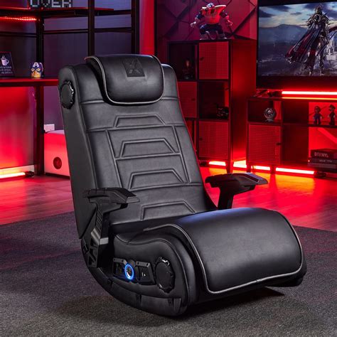 X Rocker Pro Series H3 Black Leather Vibrating Floor Video Gaming Chair ...