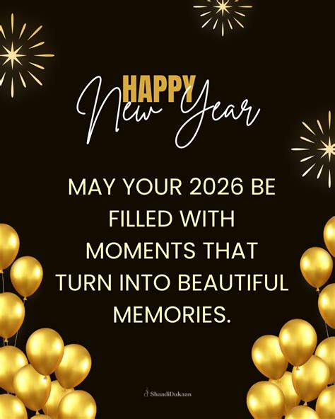 Happy New Year Wishes 2026 With Quotes | Fanny Printable