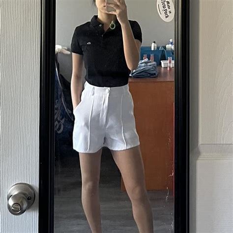 White tailored shorts Such a classy summer... - Depop