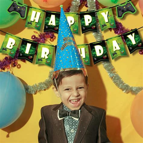 Buy Game Party Happy Birthday Banner Supplies Set Game Fans Boys & X ...