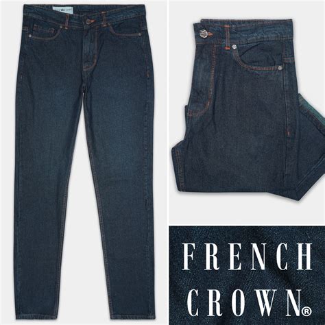 Ebony Clay Blue Slim Fit Mid-Rise Clean Look Denim Jeans