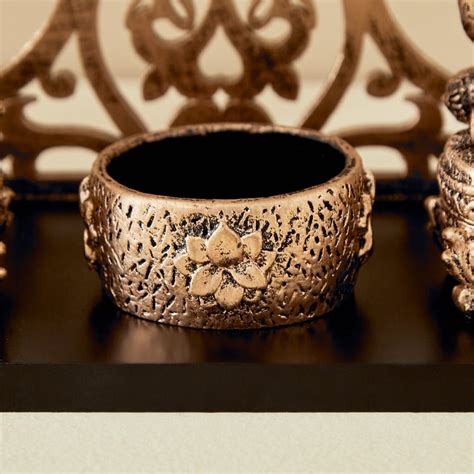 Buy Renaissance 4Pcs Polyresin Lakshmi Ganesha Figurines with T-Light ...