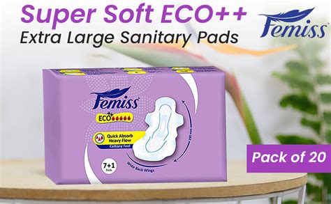 Buy Femiss Soft Dry Feel ECO++ Regular Sanitary Pads(Pack of 20) Online ...