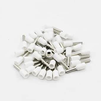 ESPtronics 100 Pcs Ferrule Copper Crimp Connectors AWG22, 0.5mm White ...