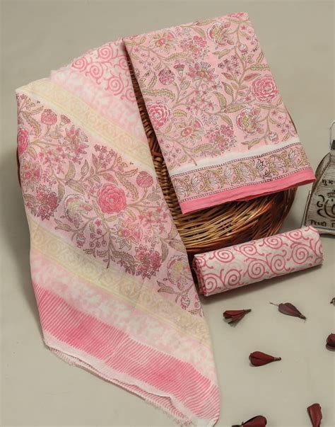 Designer Hand Block Print Pure Cotton Suit With Mulmul Dupatta Malys102