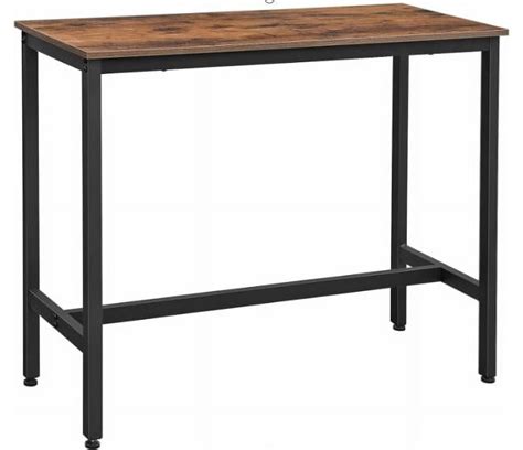 VASAGLE, Narrow Long Bar, Kitchen Dining, High Pub Table, Sturdy Metal ...