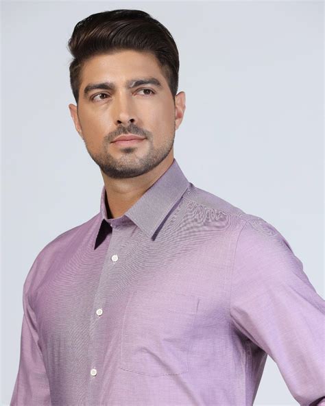 Buy Formal Purple Textured Shirt from Robot Collection