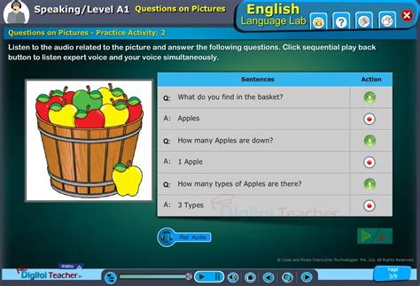 Speaking Software Screens Infographics - English Language Lab