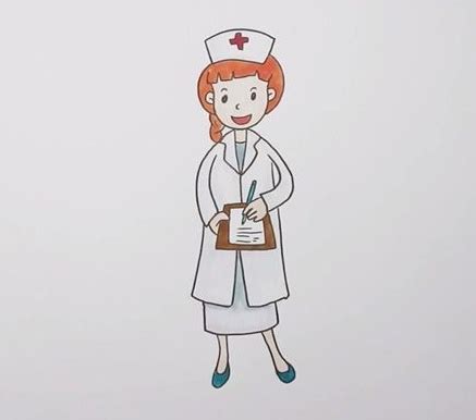 护士简笔画图片怎么画- 老师板报网
