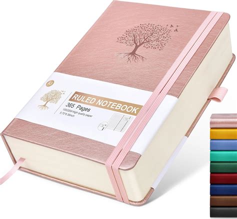 Caderno pautado – 365 páginas A5, caderno grosso para escrever, diário ...