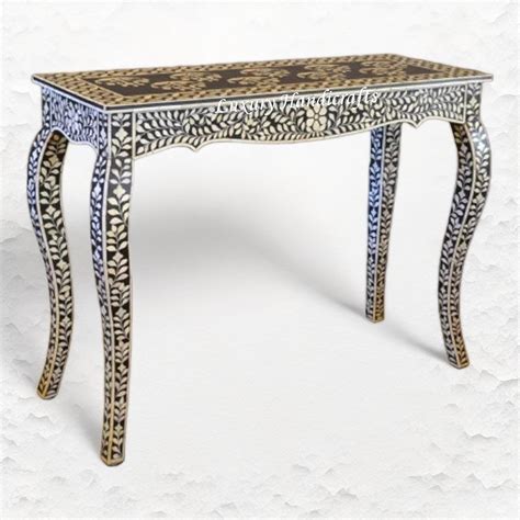 French Bone Inlay Console Black – Luxury Handicrafts