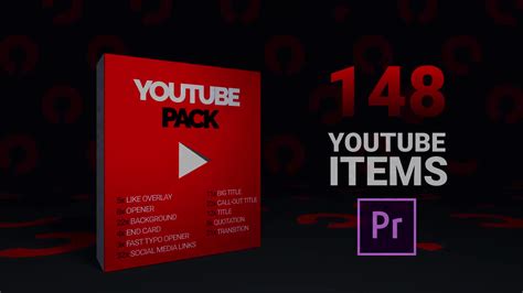 Youtube Pack MOGRT for Premiere Rapid Download Videohive 25269361 ...