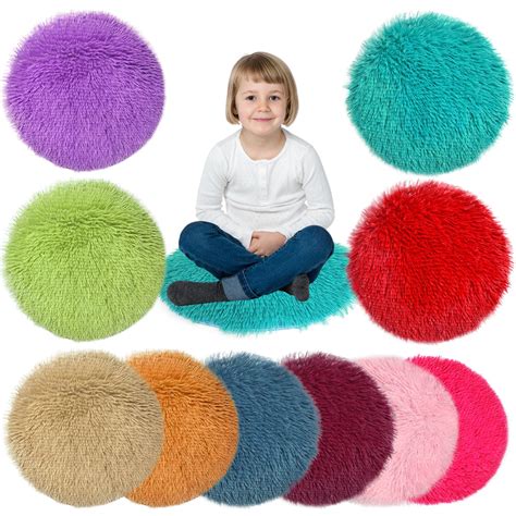 10 Pack Kids Crazy Carpet Circle Seats 16 Inch Round Floor Mat Kids ...