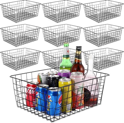 Amazon.com: Simple Trending 8 Pack Large Wire Baskets for Organization ...