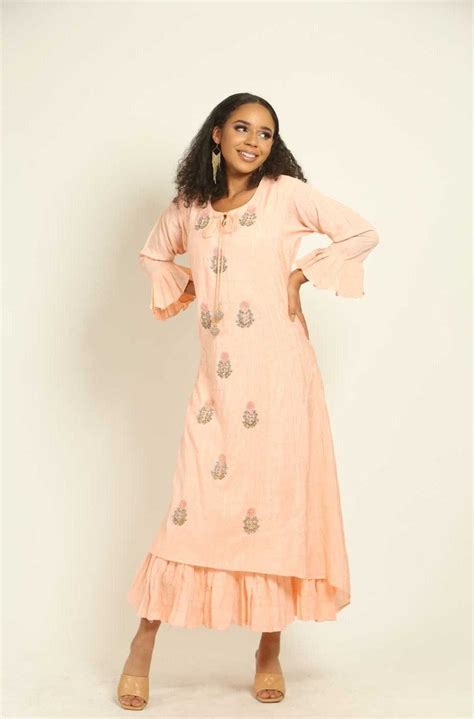 Peach Indo Western Designer Gown
