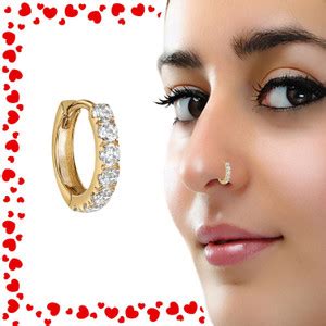 THANU'S CRAFT Crystal Gold-plated Plated Metal Nose Ring Price in India ...