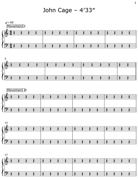 John Cage – 4′33″ - Sheet music for Piano