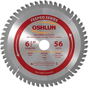 Oshlun SBFT-065056A 6-1/2" 56 Tooth FesPro Non Ferrous Tcg Saw Blade ...