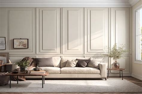 Contemporary Light Beige Wall Paint Design with Classic Rectangular ...