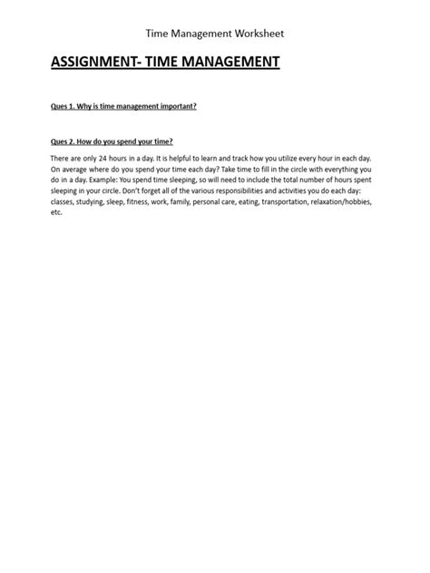 Image result for Time Management Activity Worksheet