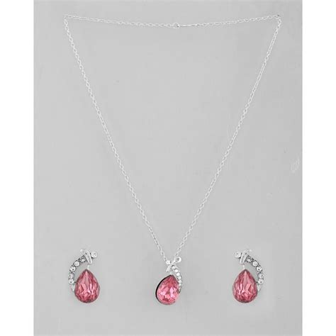 Buy VOJ Silver Plated Chan With Pink And White Ad Stone Studded Pendant ...