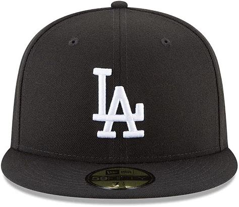 Buy New Era Los Angeles Dodgers 59Fifty Fitted Hat, Adult, Black/White ...
