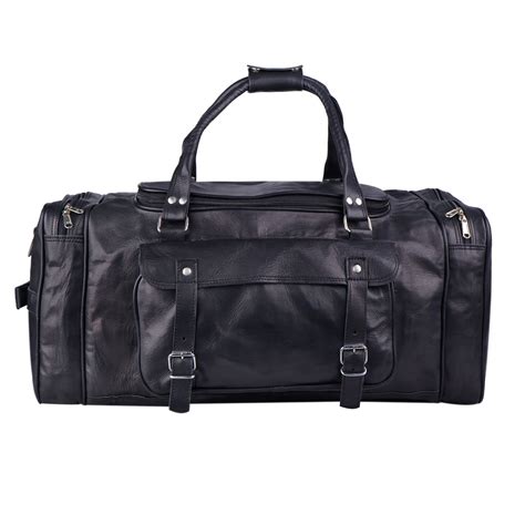 Dark Knight Black Leather Duffle Bag | Travel Bag For Men | MaheTri