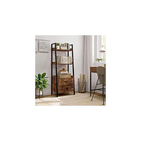 Buy FABATO 3-Tier Ladder Shelf Bookcase with 2 Drawer Organizer Display ...