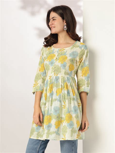 Buy Floral Printed A-line Tunics For Women | Janasya in Surat