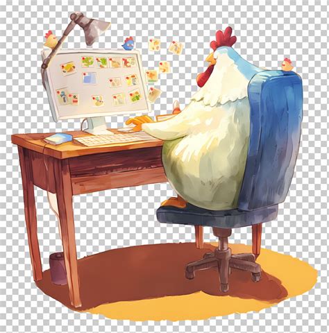Image result for Hen Using a Computer