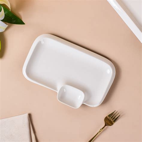 Serena Lily White Rectangle Section Plate Small Online - Premium ...