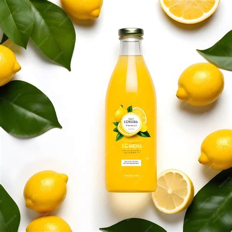 Lemon Juice Bottle Packaging Mockup | Premium AI-generated image