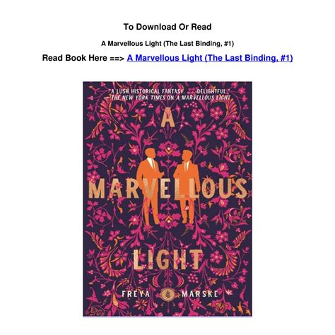 epub DOWNLOAD A Marvellous Light The Last Binding 1 BY Freya Marske.pdf ...