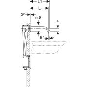 Geberit Piave washbasin tap, wall-mounted, generator operation, for ...