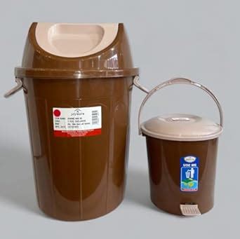 LAL DAYAL Joyware Swing Bin 30 Litre & Pedal Bin 7 Litre Dustbins (Pack ...